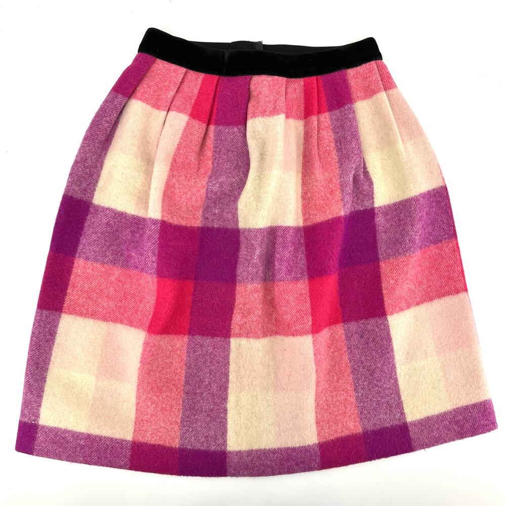 Jantzen vintage pink plaid wool skirt (6)